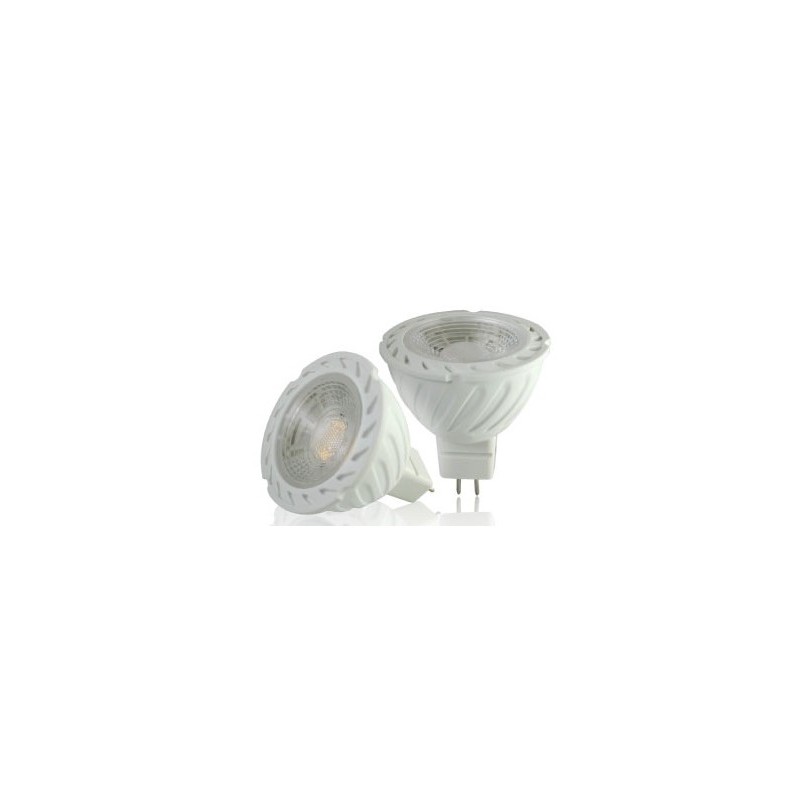 Lampe LED PROLAMP COB 7W - Gu5.3 - 4500°K - 38° Corps plastique blanc