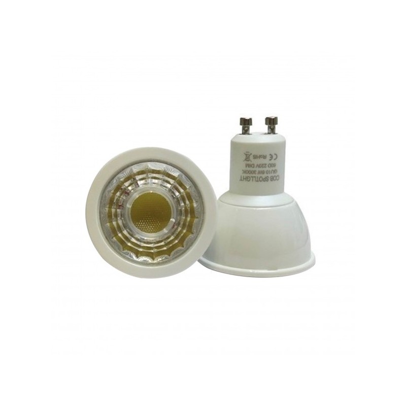 Lampe PROLAMP SUPER LED Gu10 - COB 6W - 3000°K -38°-Plastique-500 Lms