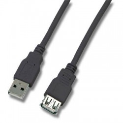Cordon USB 2.0 A-A M / F Noir - 1 m