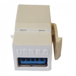 Keystone plastique blanc USB3.0 type A F / A F