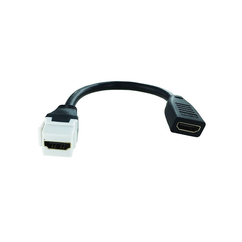 Keystone plastique blanc HDMI 1.4  type A F / A F - 20cm