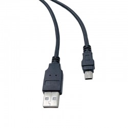 Cordon USB 2.0 A-MiniB - 5 pins - M / M Noir - 1,8 m