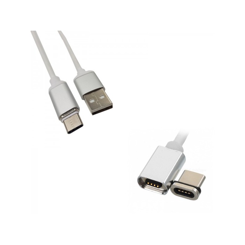Cordon de charge magnétique USB A vers USB-C - 1m