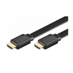 Cordon HDMI Plat 1.4 - Contact Or - M / M - AWG26 - Noir - 15 m