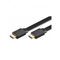 Cordon HDMI Plat 1.4 - Contact Or - M / M - AWG30 - Noir - 1,8 m  