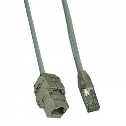 HSD-PDC RJ45 FTP Cat.6A F/M câble C.7 1x4p Gris 15m