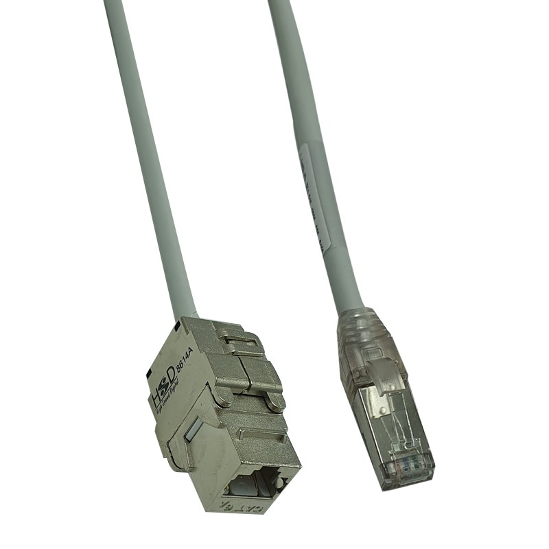 HSD-PDC RJ45 FTP Cat.6A F/M câble C.7 1x4p Gris 10m