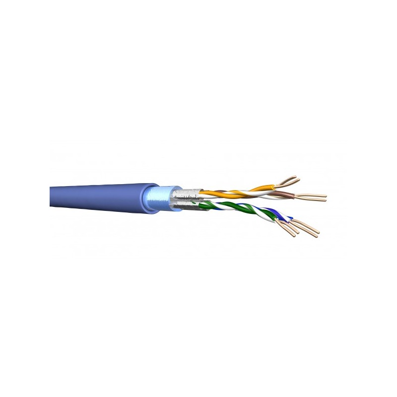 DRAKA - Câble monobrin - Cat6A F/FTP - 4paires LSHF bleu - 500m