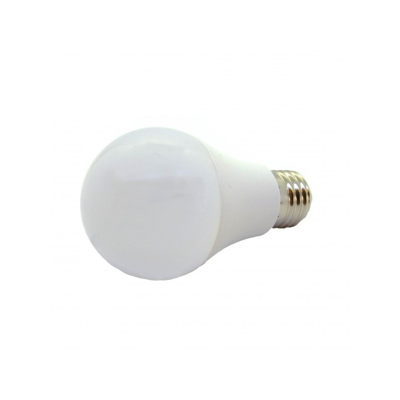 Lampe LED E27 10W - 4000°K - Angle 200° - Plastique Blanc 