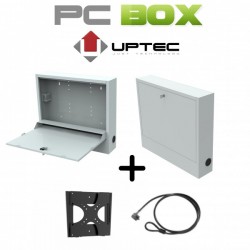 UPTEC-PCBox métal pour miniPC/Portable- Livrés: support écran+antivol