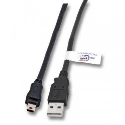 Cordon USB 2.0 A-MiniB - 5 pins - M / M Noir - 1,8 m