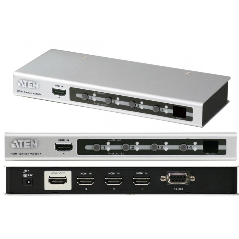 Switch HDMI 1.3 4 voies 4 E. / 1 S. + Télécom. - ATEN VS481