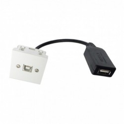 Plastron 45x45 USB B F / USB A F Amplifié – 0.2m 