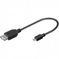 Cable USB A Femelle Vers Micro USB B Male OTG 0.20m