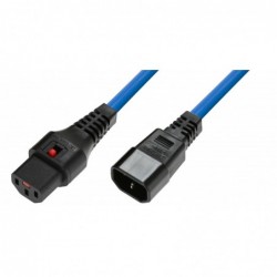 IEC Lock - Rallonge secteur C13/C14 - 2m Bleu